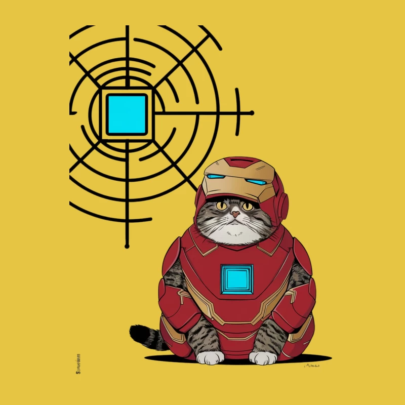 cat superhero Iron Man costume cartoon humor crossover pe Female T-Shirt