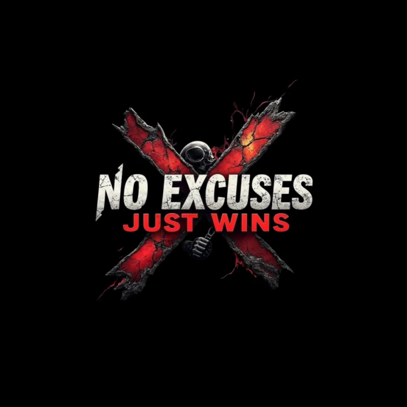 Motivational Logo: No Excuses Just Wins Pin