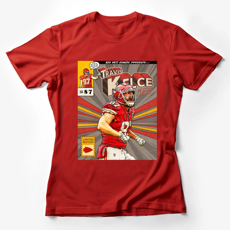 Football - Kansas City Chiefs - Comic Book Mockup - TRAVIS KELCE Female T-Shirt