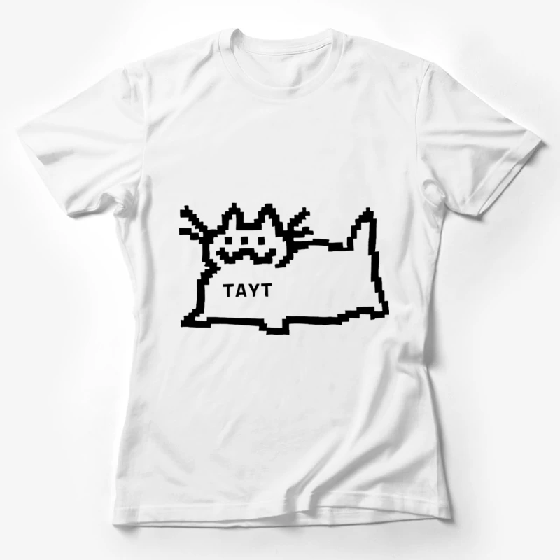 Pikselkunst Katze mit Name Damen T-Shirt