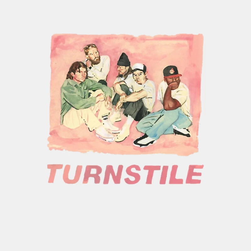 Watercolor Portrait of Hip Hop Group "Turnstile" Male Tank Top