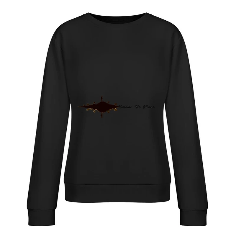 Solitary Figure on Reflective Island with Text Female Pullover Sweatshirt