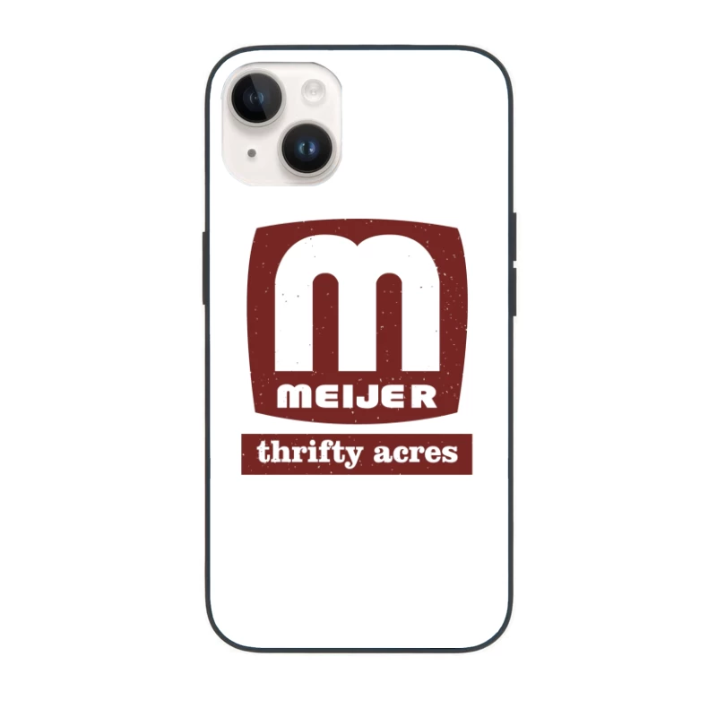 Vintage Meijer Thrifty Acres Retail Logo in Maroon iPhone Case