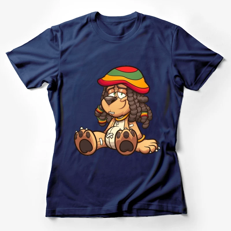 Lustiger Löwe mit Rastamütze Damen T-Shirt