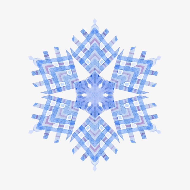 Flocon de neige aquarelle bleu Homme Sweat-shirt à enfiler