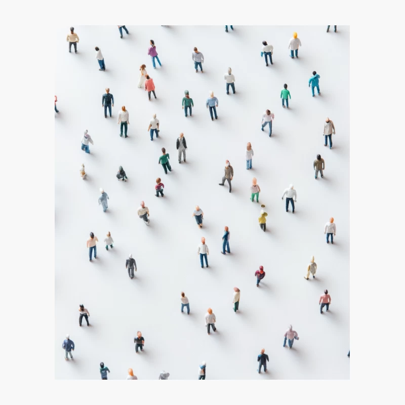 Diverse Miniature Crowd: Social Distancing Concept Cotton Tote Bag