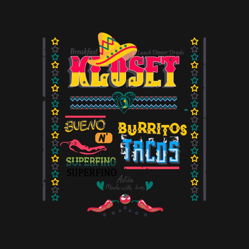 Mexikanisches Design mit Sombrero und Chilis Herren T-Shirt