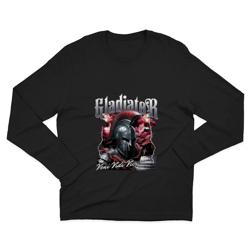 Dramatic Gladiator Warrior with Roman Colosseum in Blood Red Mist Male Long Sleeve T-Shirt