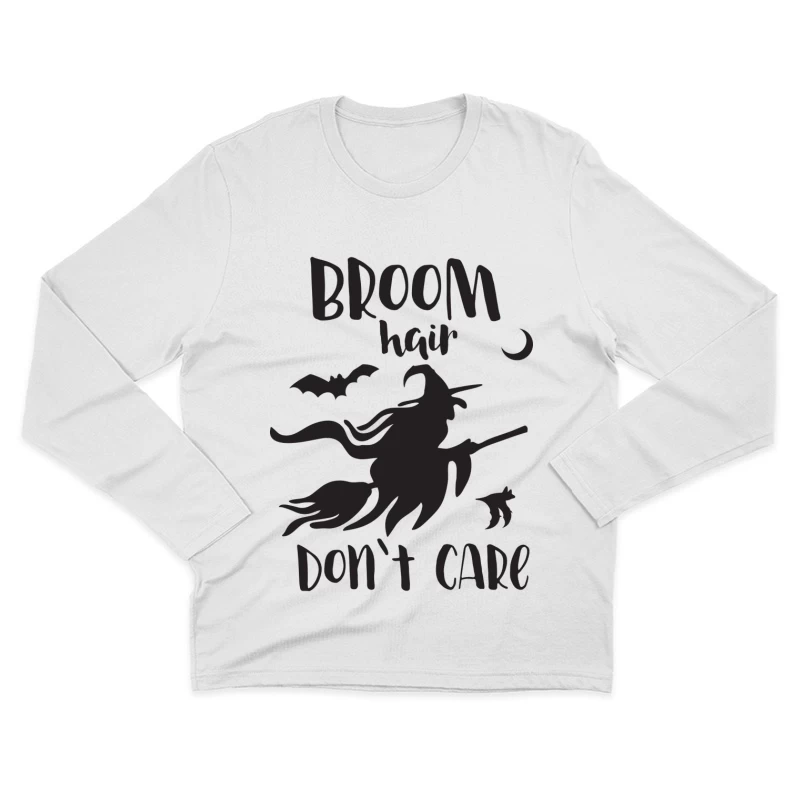 Sorcellerie et style en vol nocturne avec balai Homme Manches Longues T-Shirt