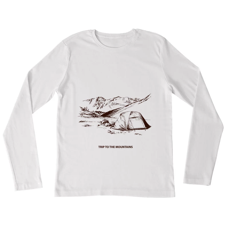 Camping in den Bergen Damen Langarm T-Shirt