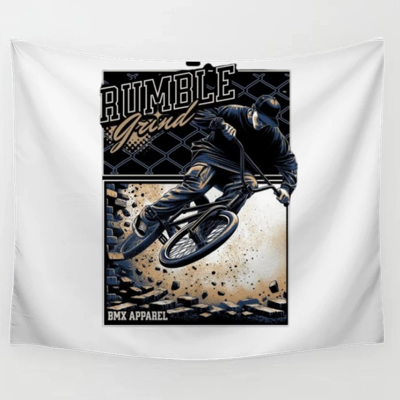 Rumble Yard BMX Action Sports Apparel Illustration Tapestry