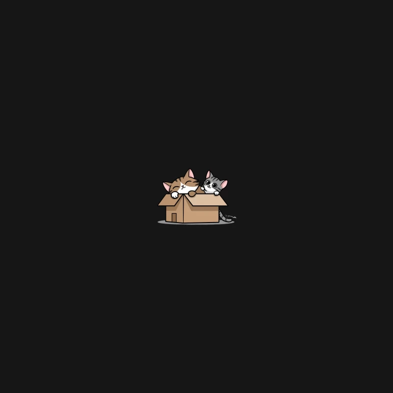 Adorable Cartoon Kittens Playing in Cardboard Box Desk Mat
