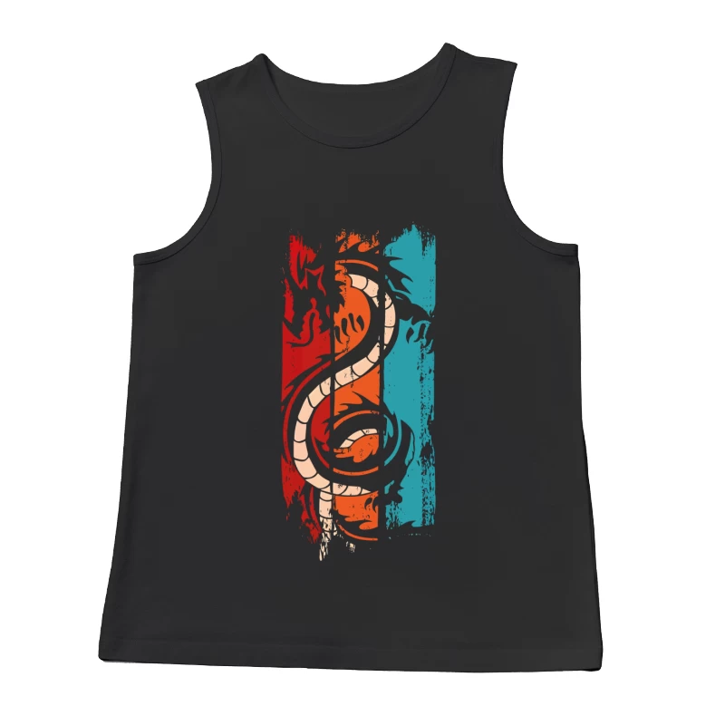 Tri-Color Dragon: Retro Tribal Vibes Male Tank Top