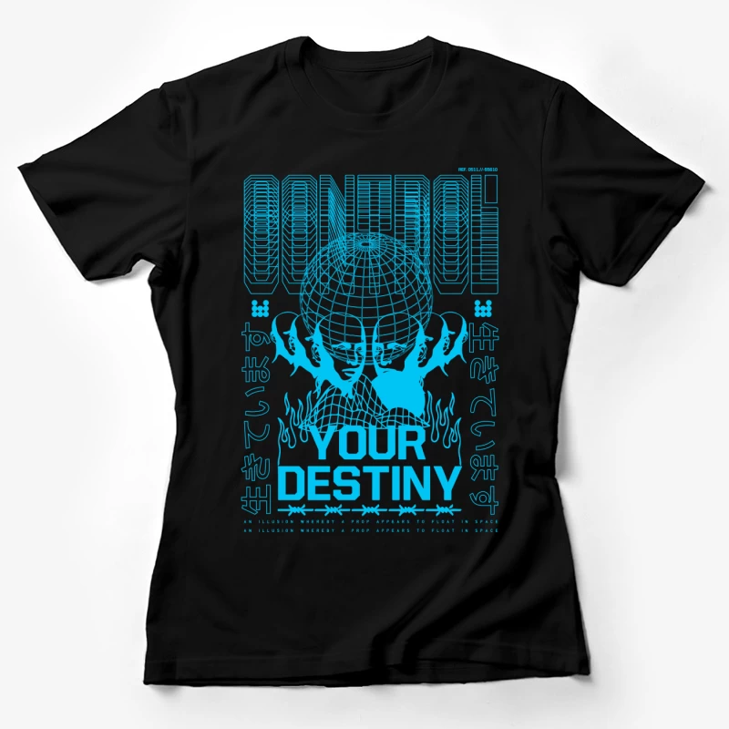 Kontrolliere dein Schicksal mit futuristischem Design Damen T-Shirt