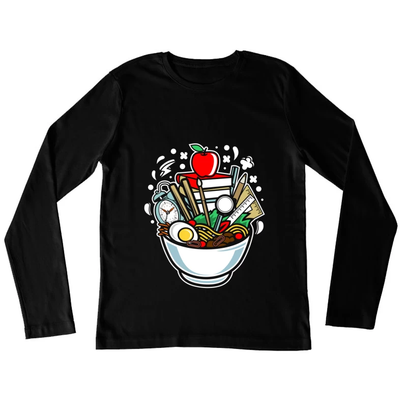 Mélange d'éducation et de cuisine Femme Manches Longues T-Shirt