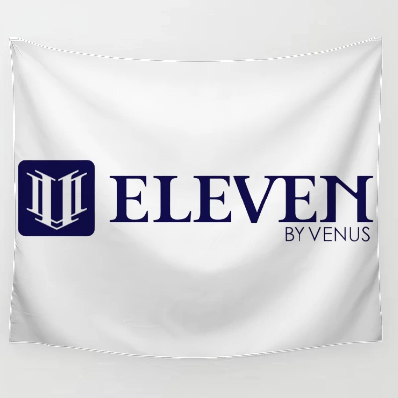 Modern Navy Blue Eleven by Venus Logo Design Tapestry