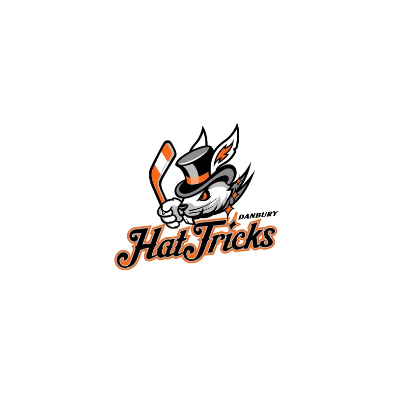 Danbury Hat Tricks Hockey Team Logo with Rabbit Mascot Travel Mug