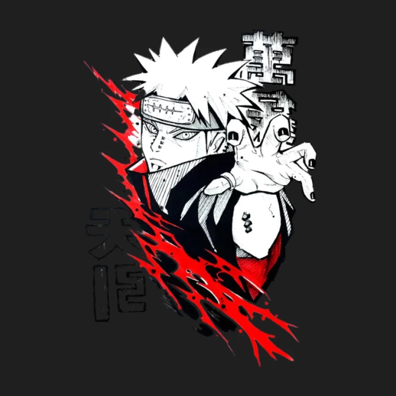 Anime-Charakter mit roter Aura Herren Tanktops
