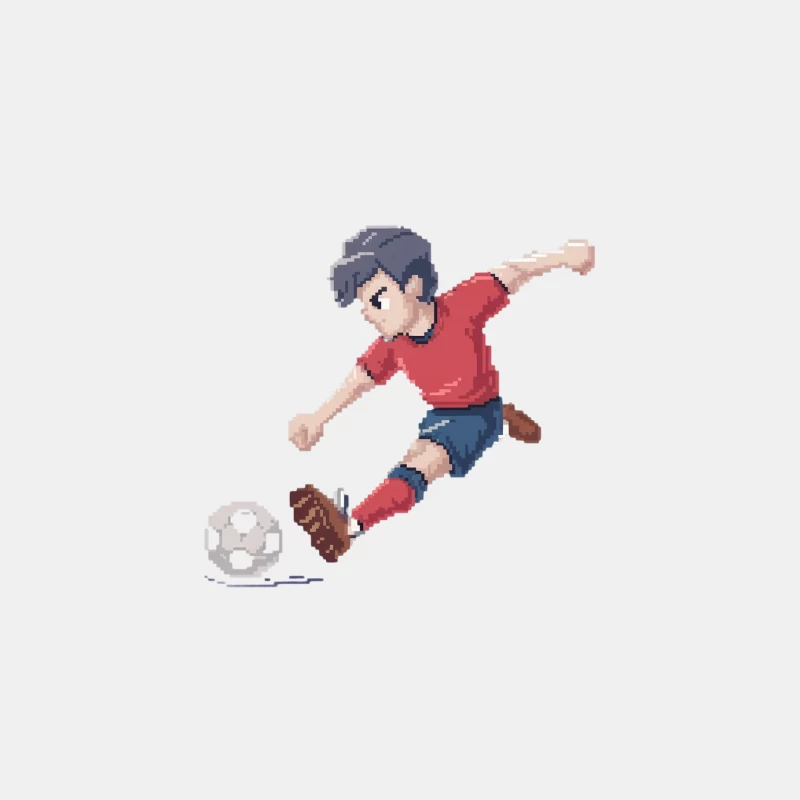 Pixelated Soccer Player Kicking Ball in Animated Sports Game Male Tank Top
