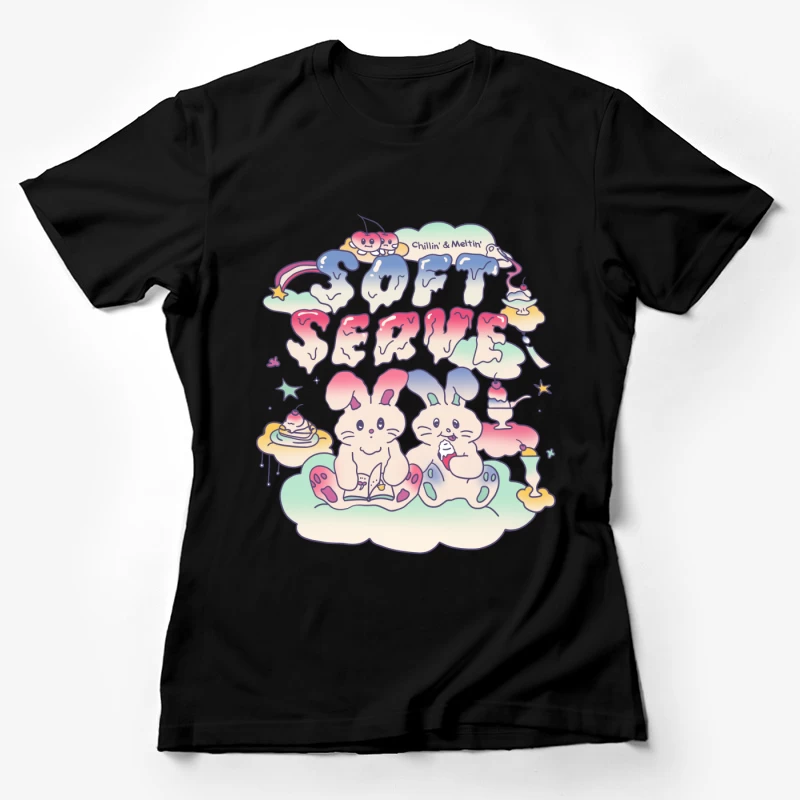 Weiche Häschen genießen Eis Damen T-Shirt