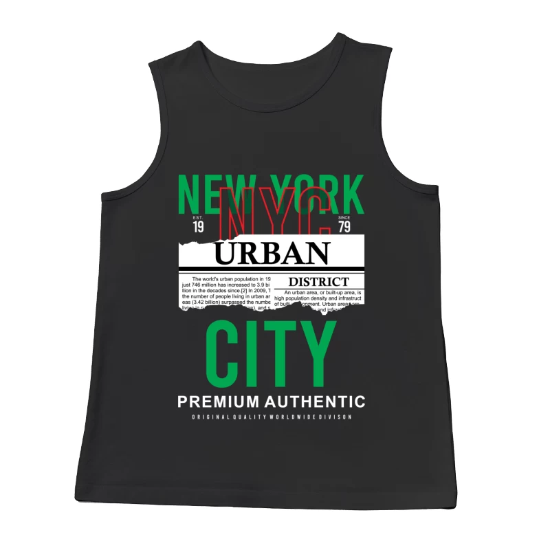 New York Urban Design in Grün und Rot Herren Tanktops