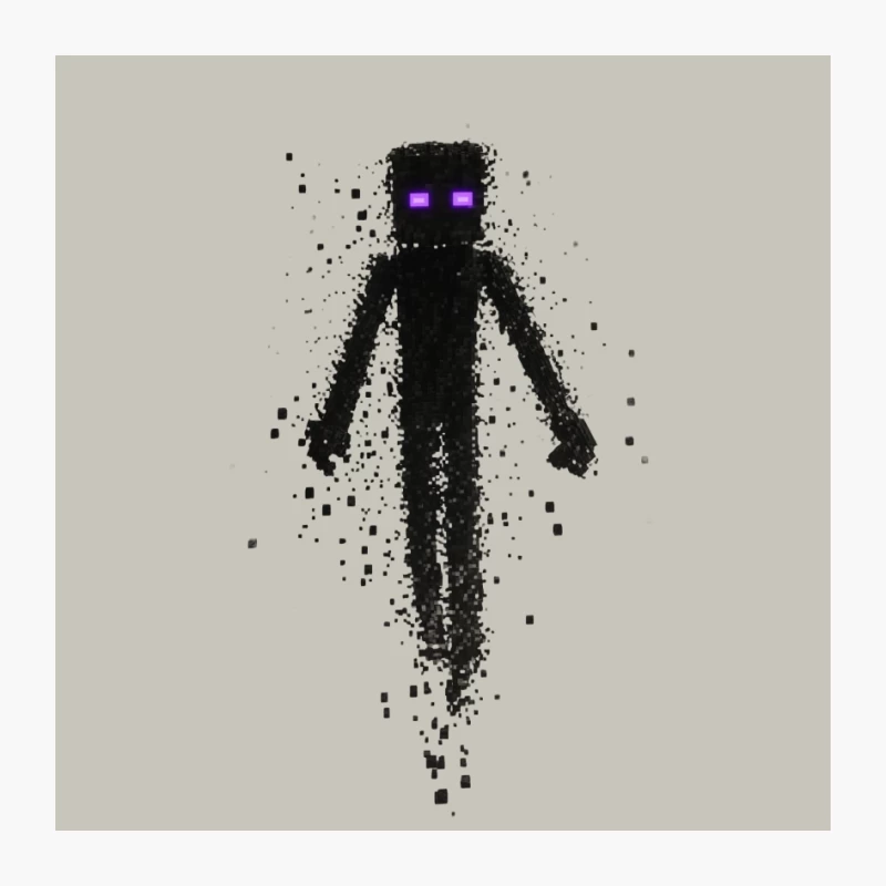 Pixelated Enderman: Minecraft's Iconic Character in Digital Art Pin