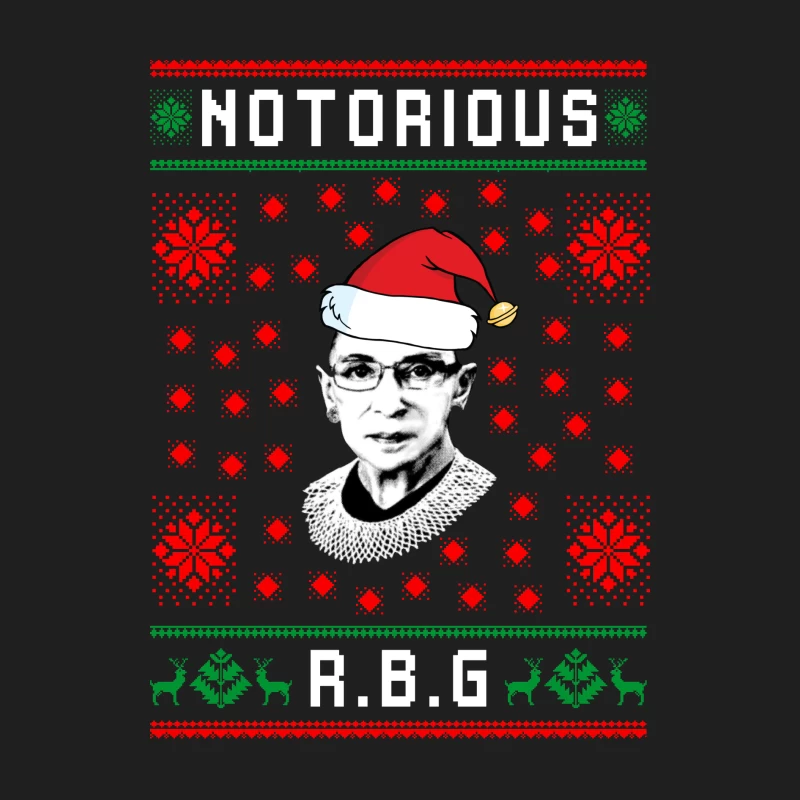 Festive Nordic Christmas Sweater Design with Santa Hat and Reindeer Pattern Notorious RBG Male Tank Top