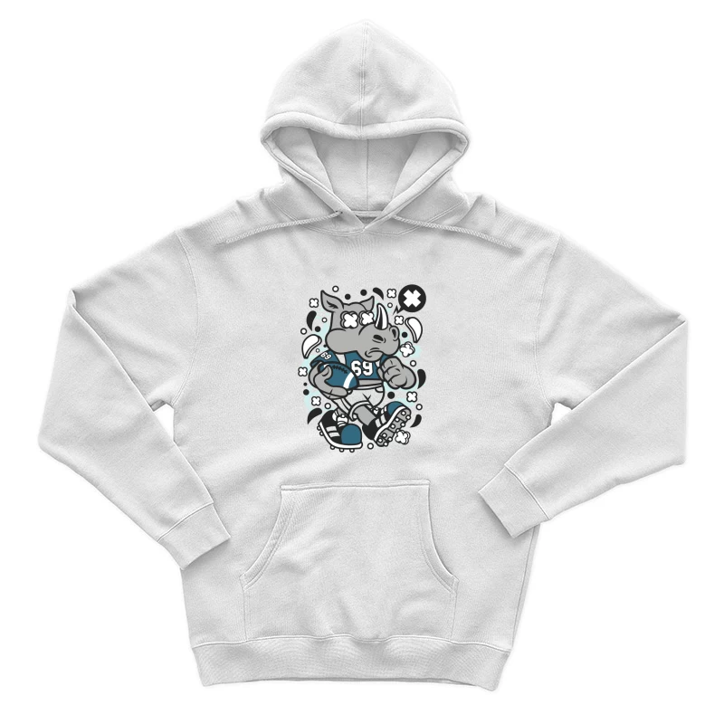 Rhinocéros joueur de football illustré Homme Sweat à capuche