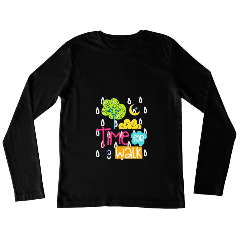Promenade sous la pluie nocturne Femme Manches Longues T-Shirt