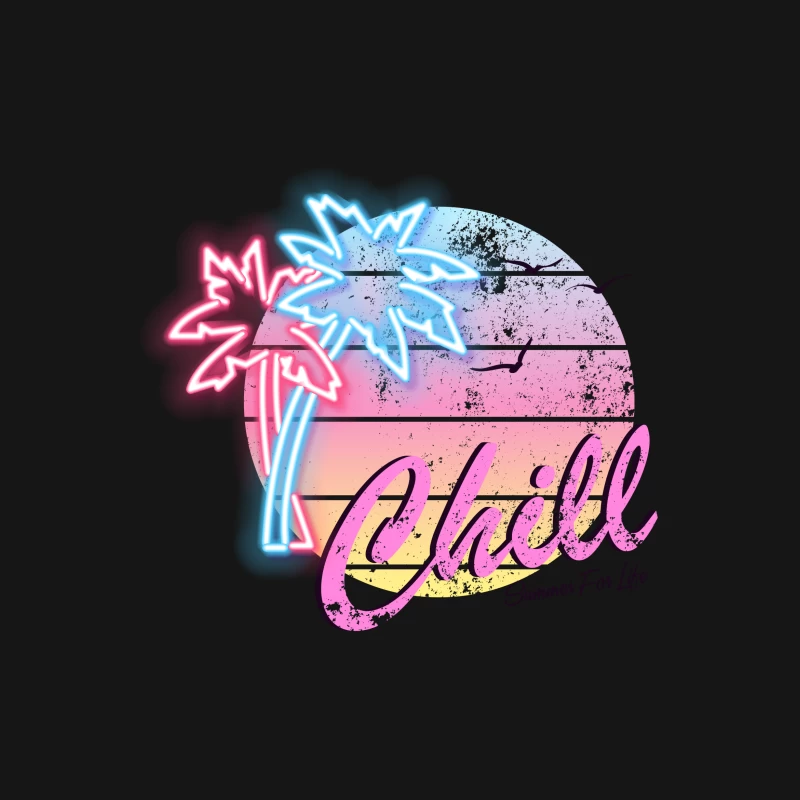 Vibe d'été avec Palmiers Néon Femme T-Shirt