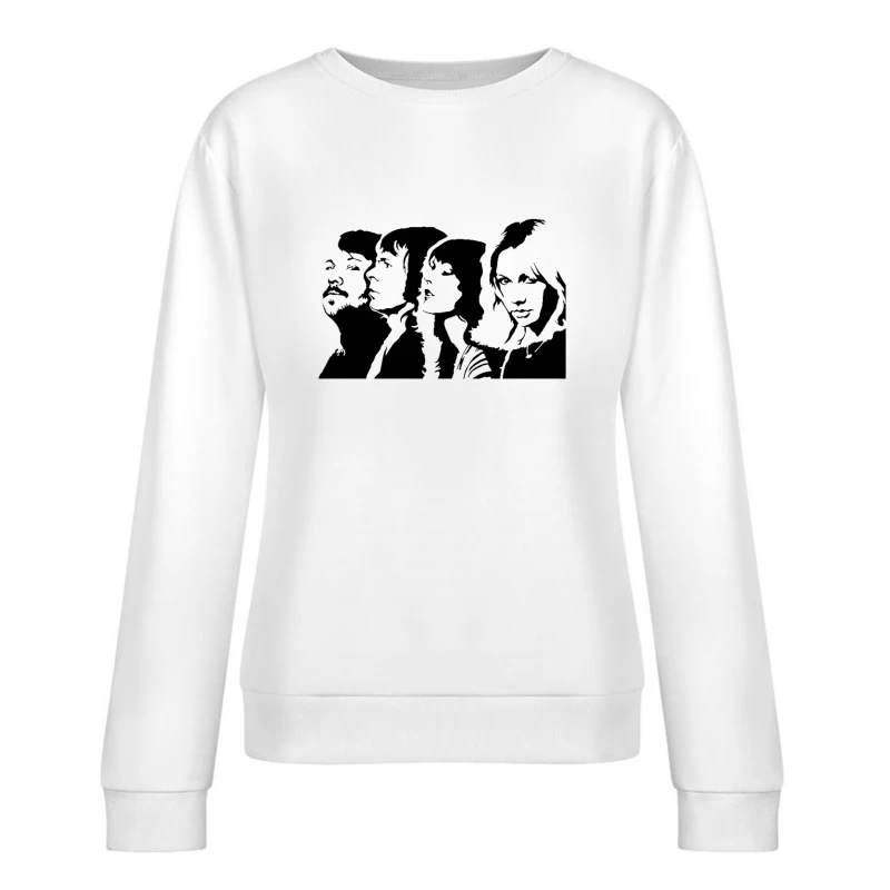 Abba Black White Female Pullover Sweatshirt