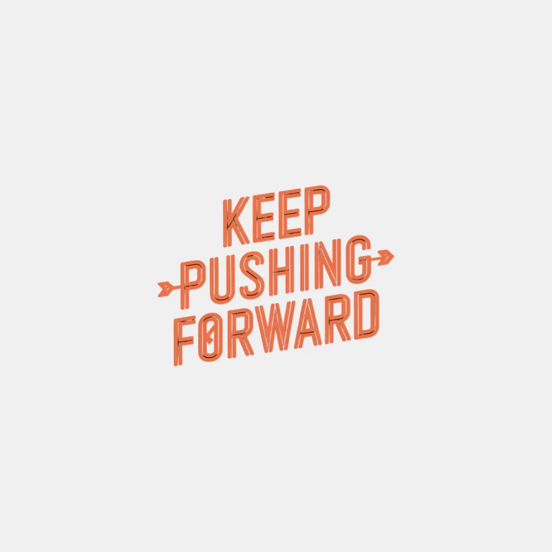 Motivational Orange Typography: Keep Pushing Forward Male Tank Top