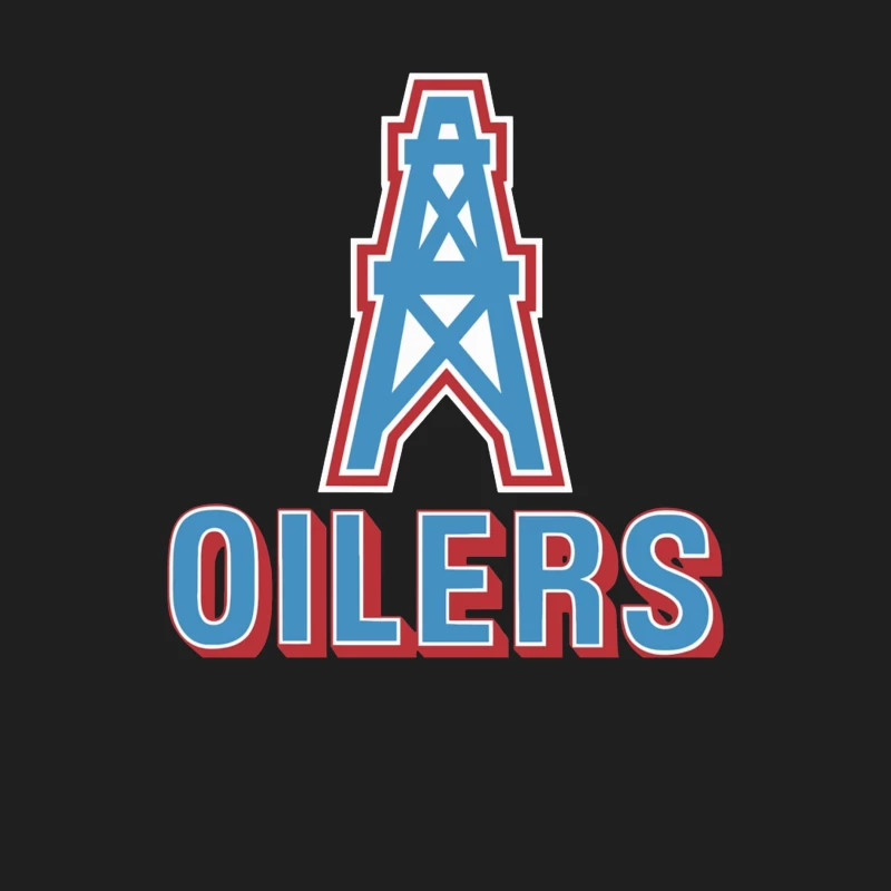 Houston Oilers Vintage NFL Team Logo with Oil Derrick Symbol Male Tank Top