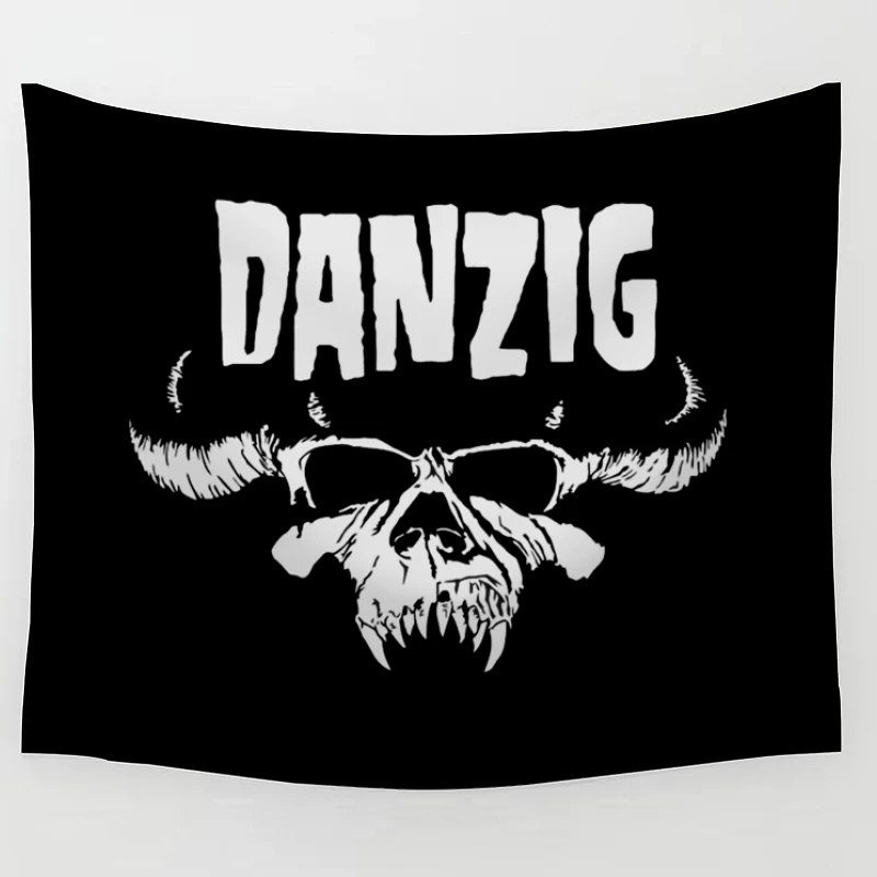 Danzig Band Gothic Skull Logo Design Tapestry