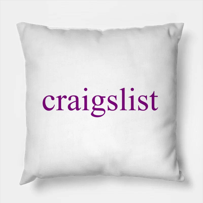 Craigslist Purple Logo Design Throw Pillow