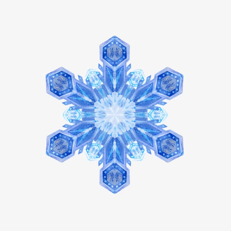Flocon de neige géométrique bleu Homme Manches Longues T-Shirt