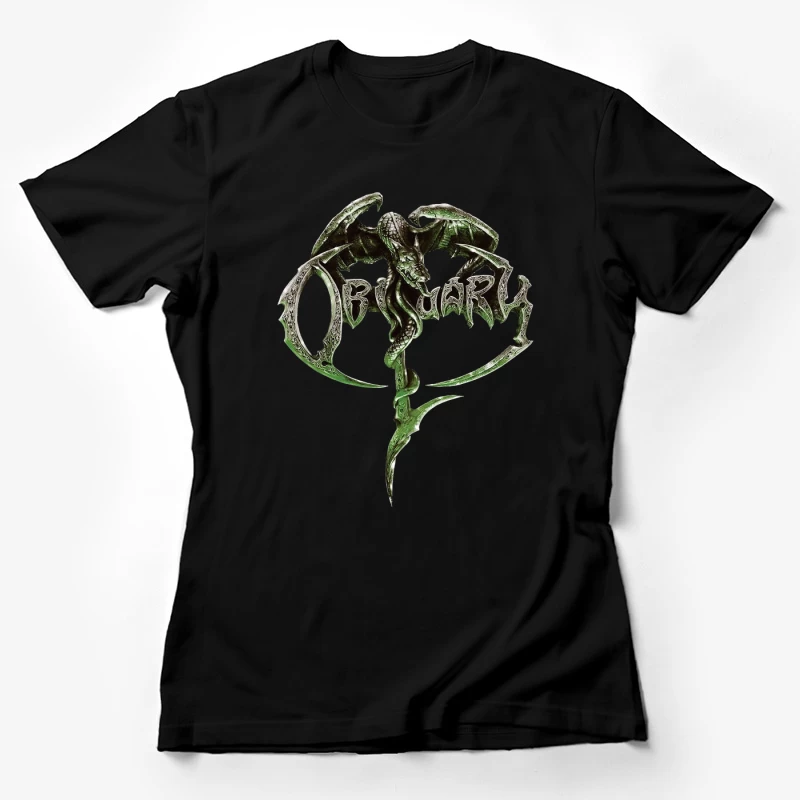 Obituary Dragon Logo Female T-Shirt