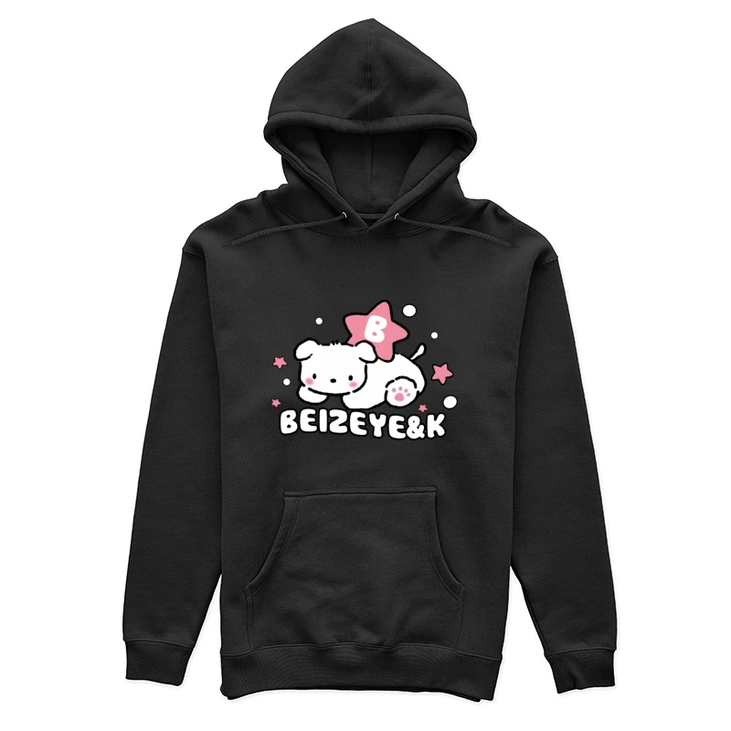 Niedlicher Welpe mit rosa Stern Damen Pullover Hoodie