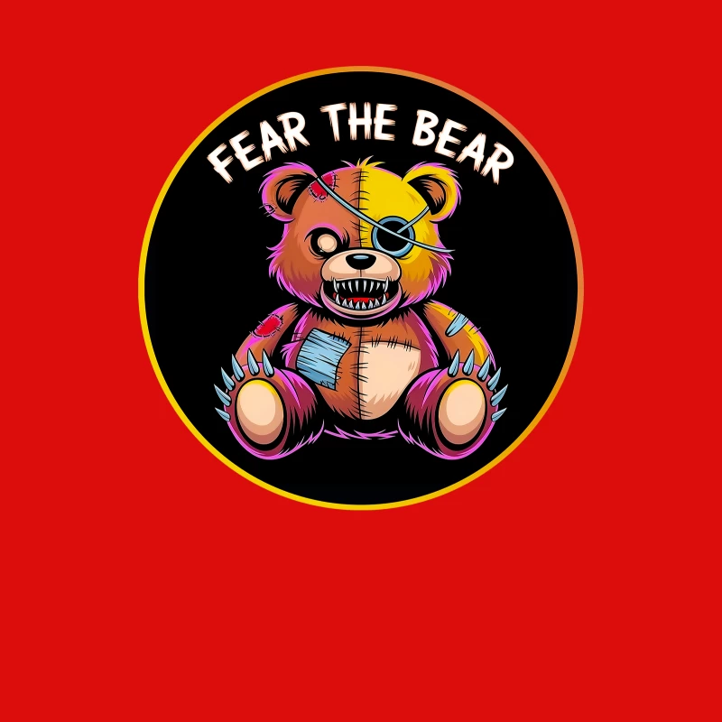 Scary Stitched Teddy Bear  "Fear The Bear" Male Tank Top