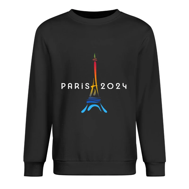 Logo der Olympischen Spiele Paris 2024, Eiffelturm, Regenbogenfarben Herren Pullover Sweatshirt