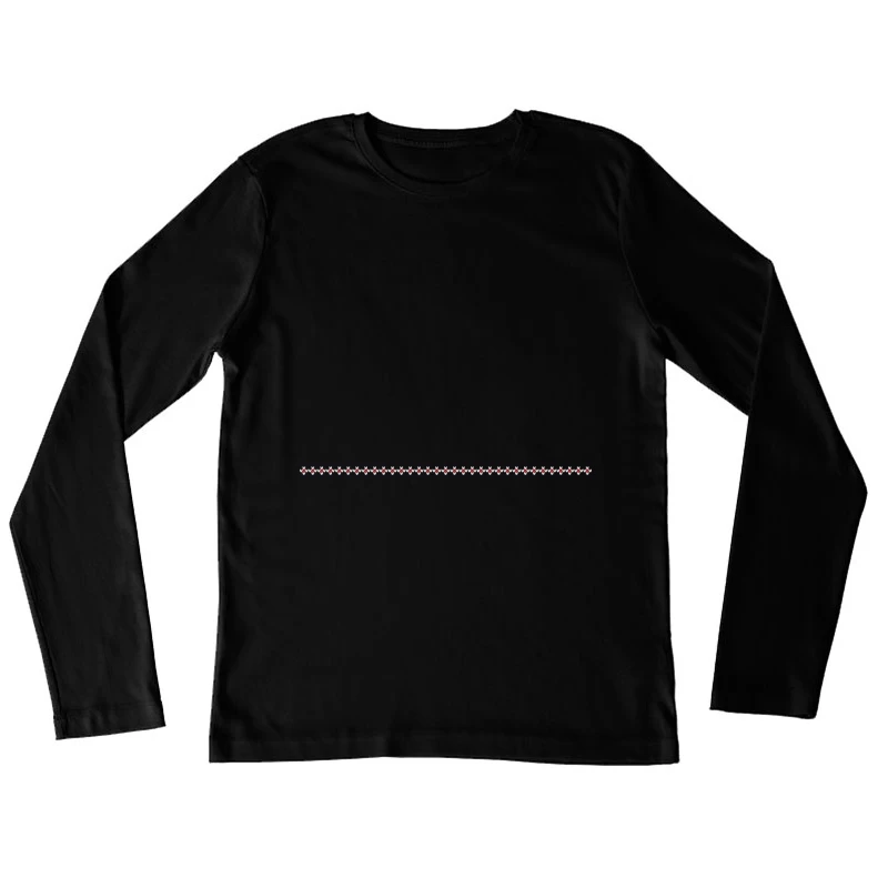 Motif géométrique en noir, blanc et rouge Femme Manches Longues T-Shirt