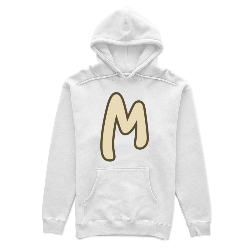 Beiger Buchstabe M Illustration Damen Pullover Hoodie