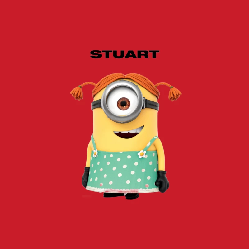 Stuart the Minion: Animated Character in Polka Dot Dress Female Pullover Hoodie
