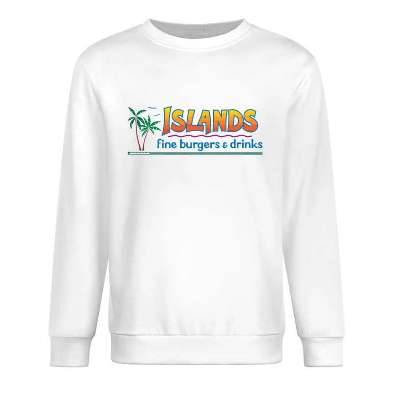 Islands Restaurant Tropical-Themed Burger & Drinks Logo Male Pullover Sweatshirt