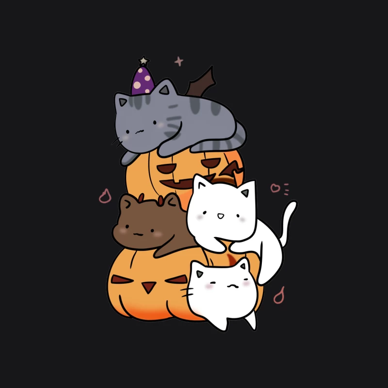 Niedliche Katzen mit Kürbissen Herren Pullover Hoodie
