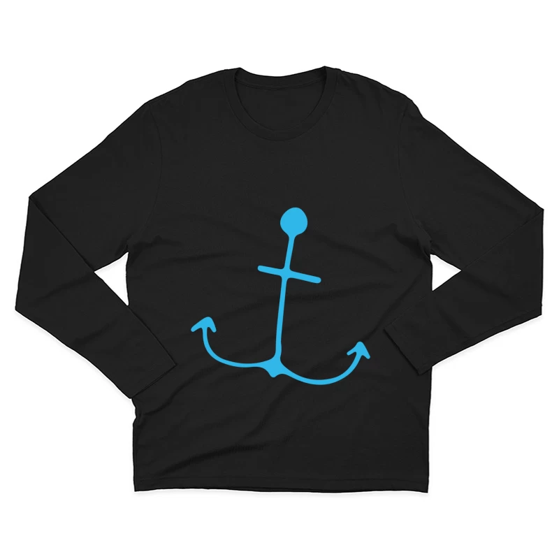 Ancre Stylisée Bleue Homme Manches Longues T-Shirt