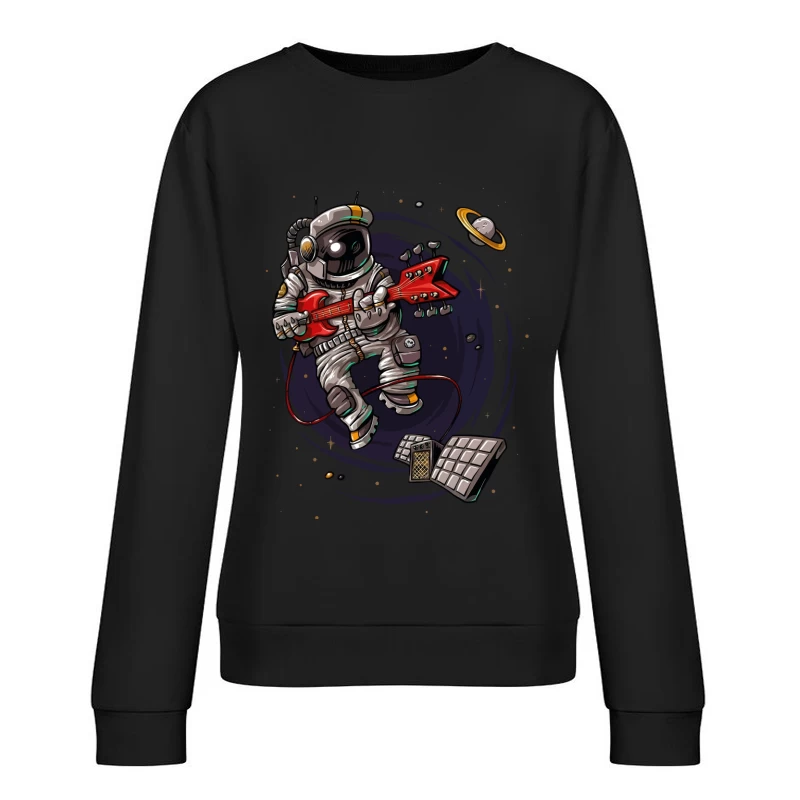 Astronaut Rocker in Space Female Pullover Sweatshirt