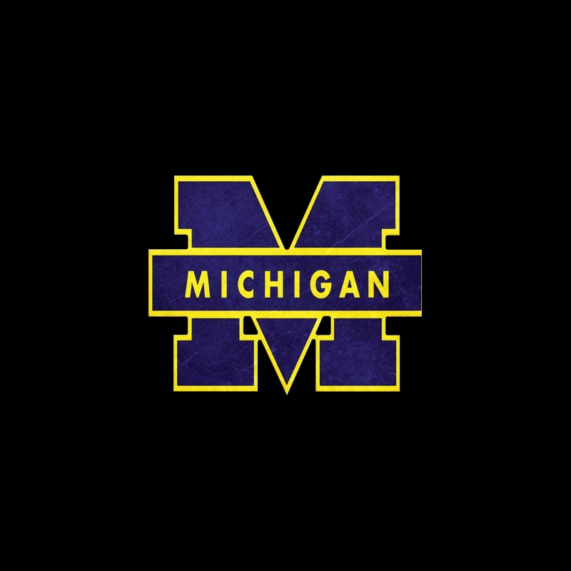 University of Michigan Athletic Block M Logo in Navy and Yellow Desk Mat