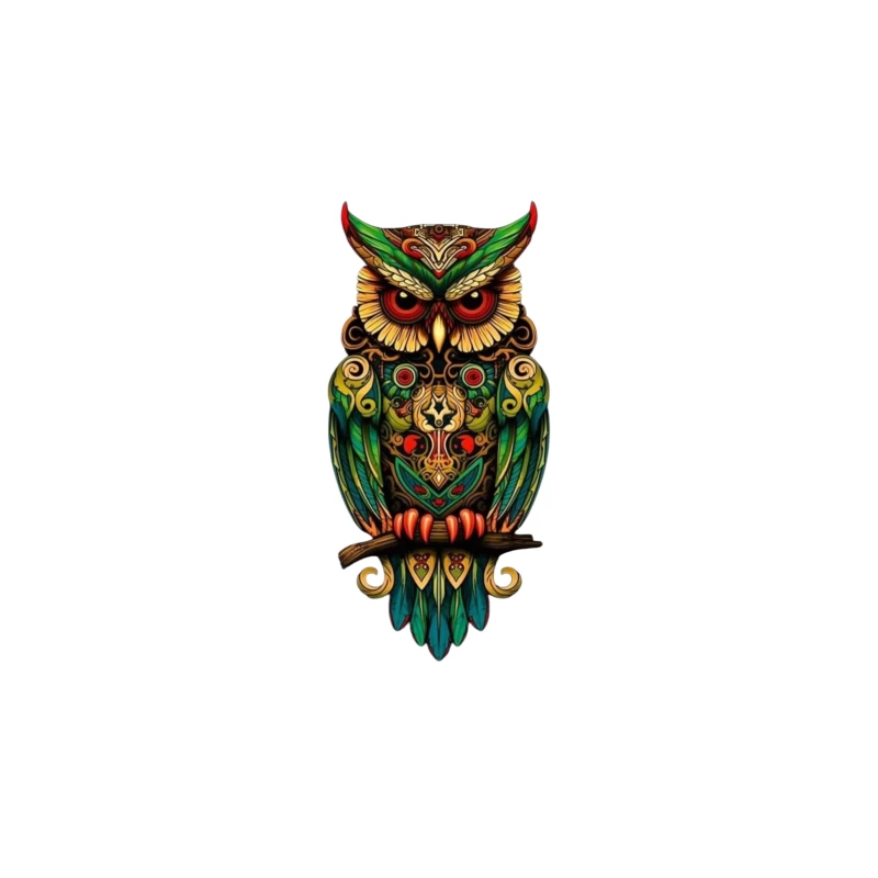 Colorful Owl Art Travel Mug