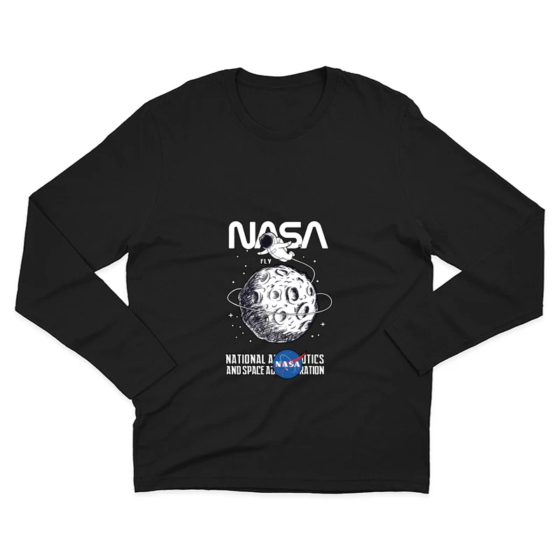 NASA-Entwurf mit Astronauten und Mond Herren Langarm T-Shirt